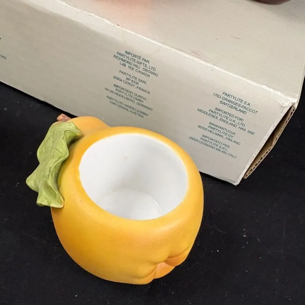 Vintage 2001 PartyLite Harvest Medley P7258 5 Pc Fruit Votive Candle Holders Box